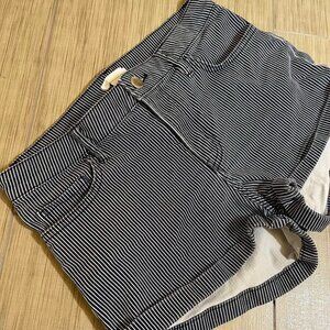 Navy Pinstripe Shorts